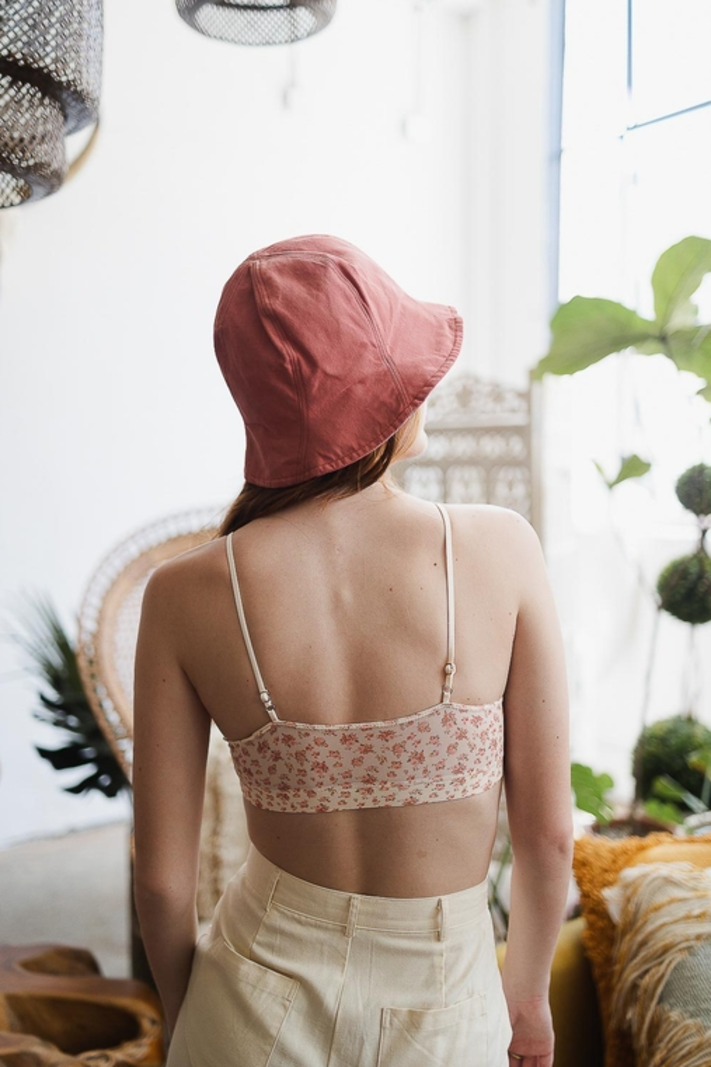 Leto Ditsy Floral Mesh Lace Trim Bralette