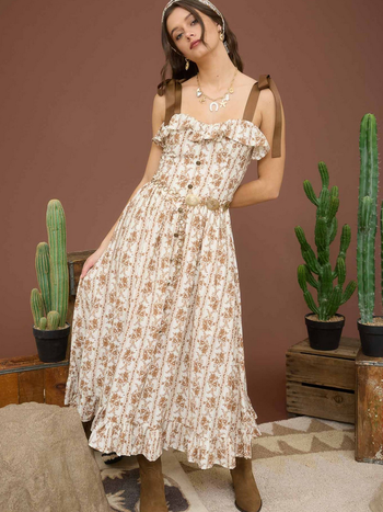 Blu Pepper Bridgerton Bow Midi Dress