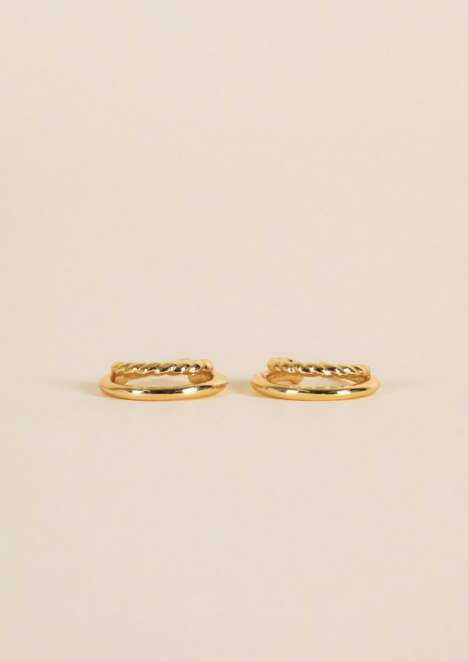 JaxKelly Double Hoop Gold Earrings