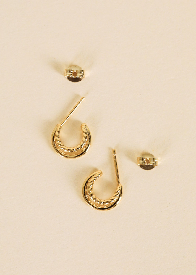 JaxKelly Double Hoop Gold Earrings