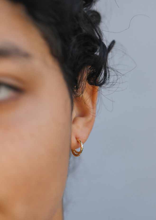 JaxKelly Double Hoop Gold Earrings