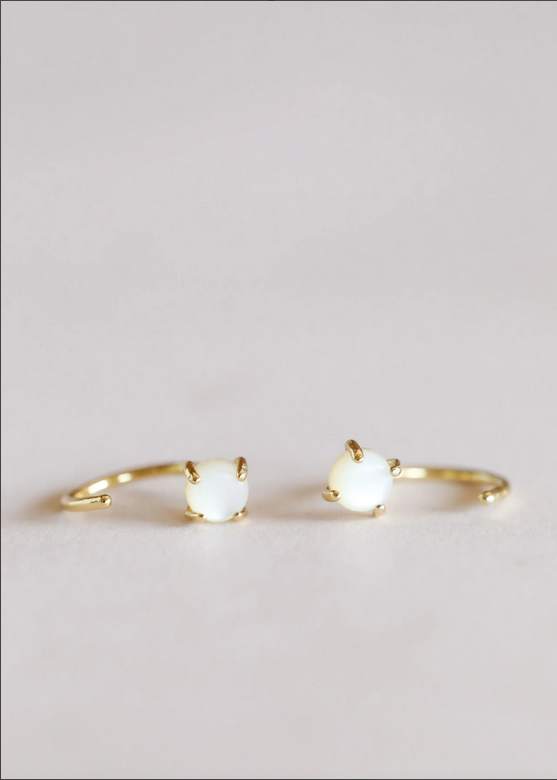 JaxKelly JaxKelly Mother of Pearl Huggie Earrings
