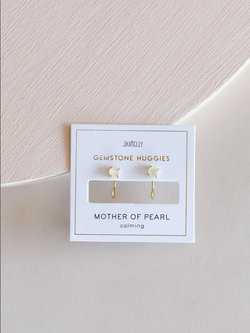 JaxKelly JaxKelly Mother of Pearl Huggie Earrings