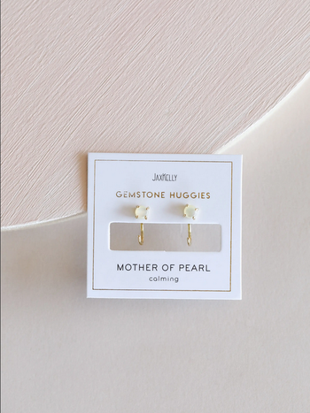 JaxKelly Mother of Pearl Huggie Earrings