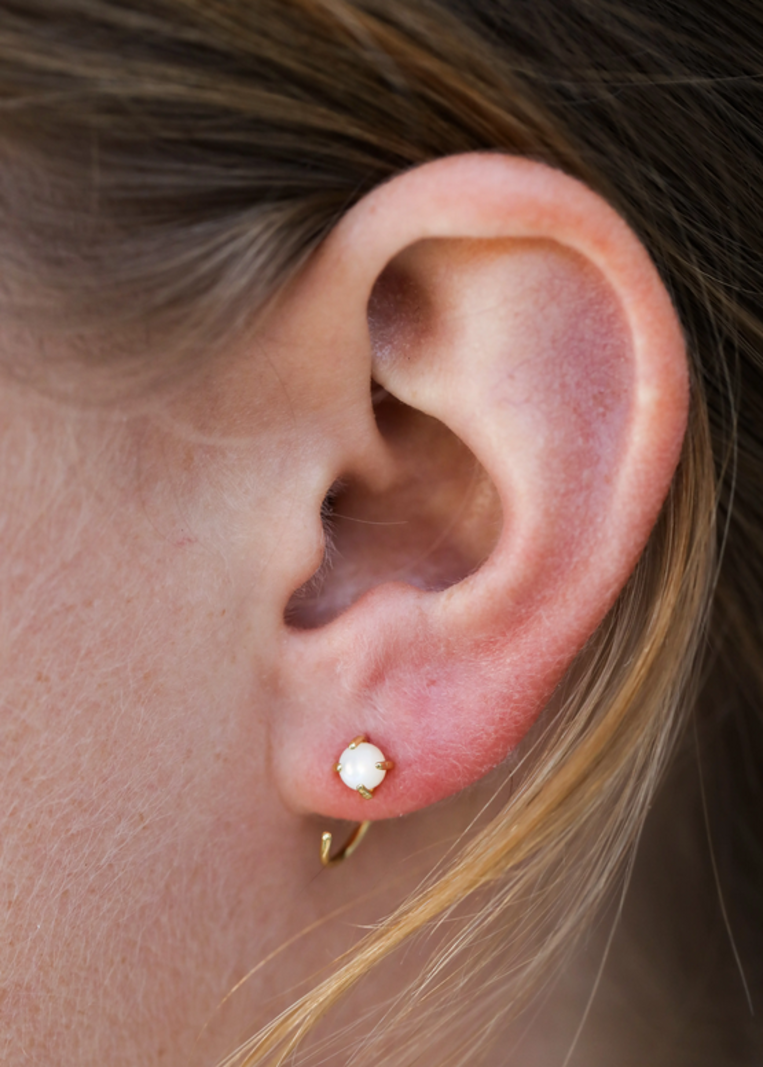 JaxKelly JaxKelly Mother of Pearl Huggie Earrings