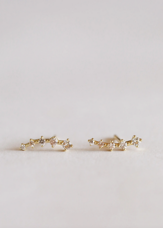 JaxKelly Crawler Champagne Earrings