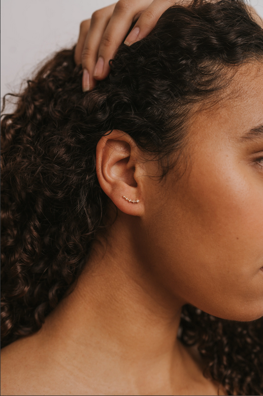 JaxKelly Crawler Champagne Earrings