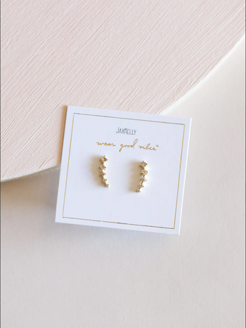 JaxKelly Crawler Champagne Earrings