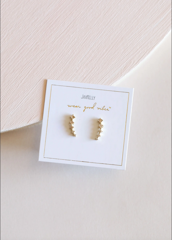 JaxKelly Crawler Champagne Earrings