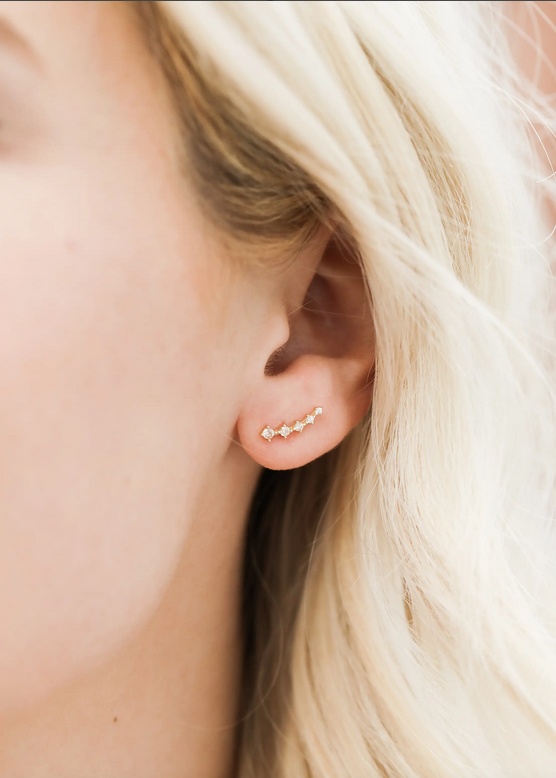 JaxKelly Crawler Champagne Earrings