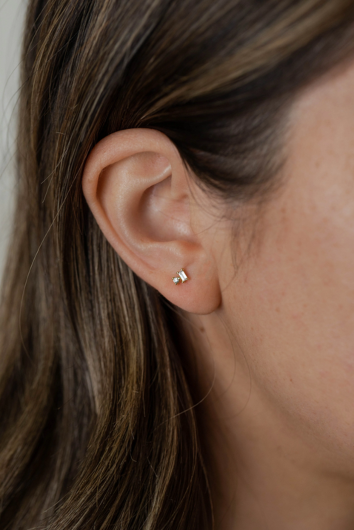 JaxKelly JaxKelly CZ Double Stud Stack Earrings