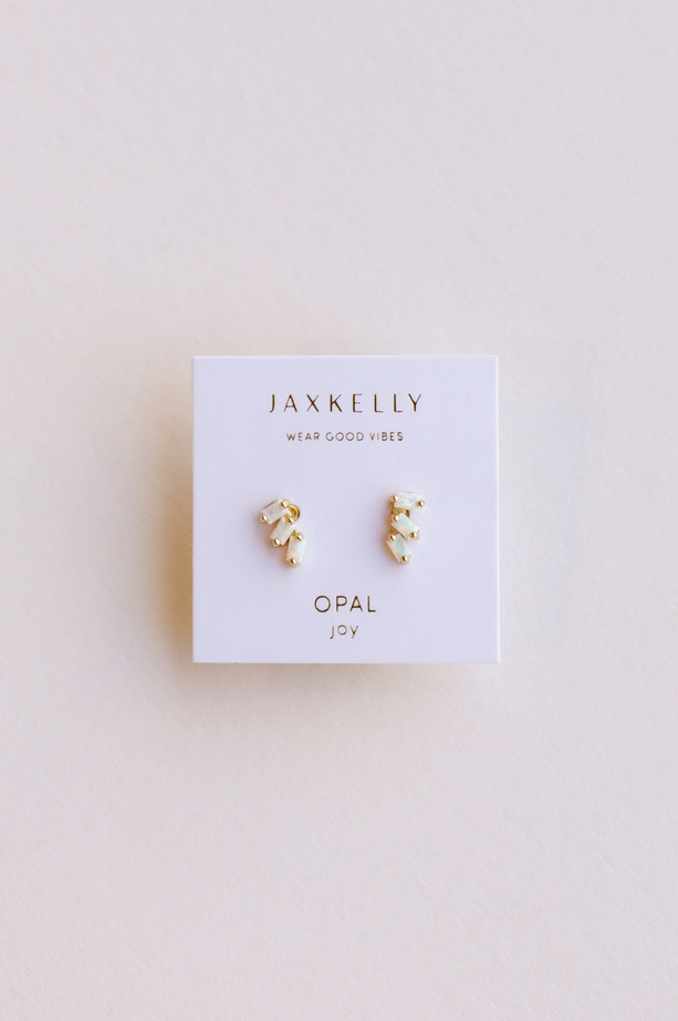 JaxKelly JaxKelly Opal Offset Trio Socialite Earrings