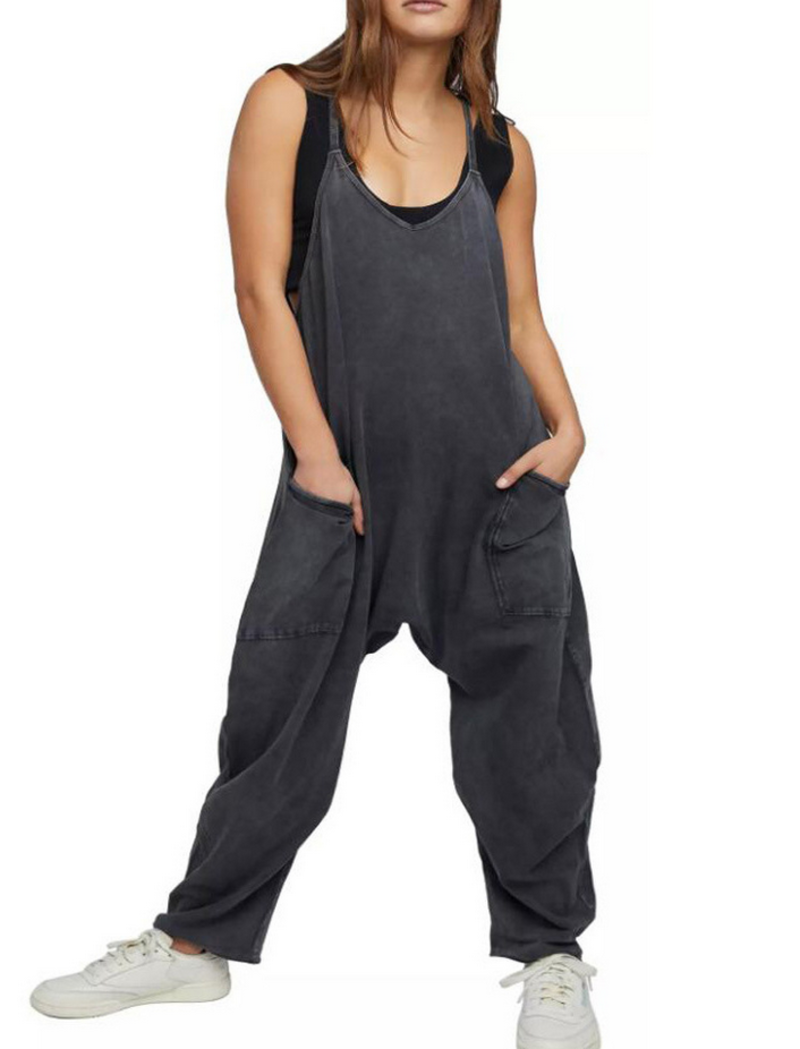 Sweetkama Zip Pocket Relaxed Jumpsuit