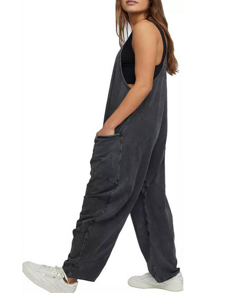 Sweetkama Zip Pocket Relaxed Jumpsuit