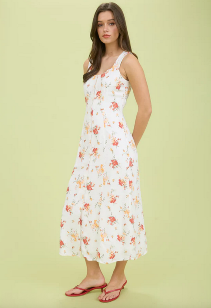 Blu Pepper Floral Button Down Dress