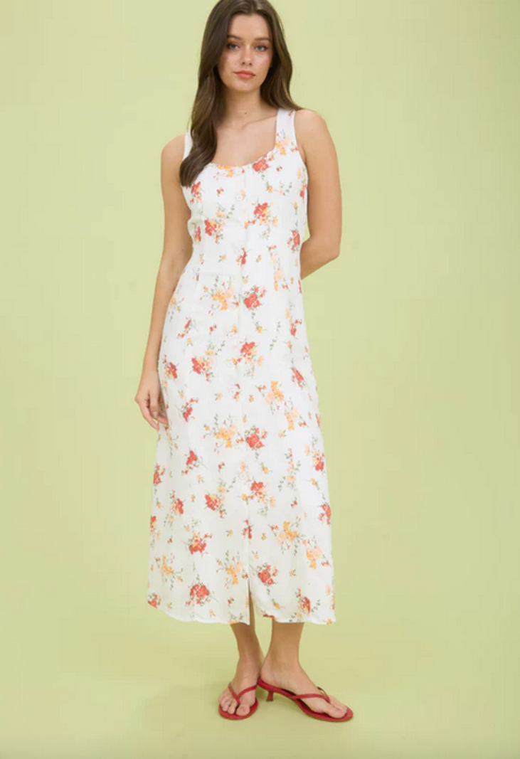 Blu Pepper Floral Button Down Dress