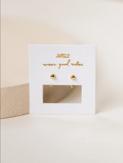 JaxKelly JaxKelly Gold Sphere Huggies Earrings