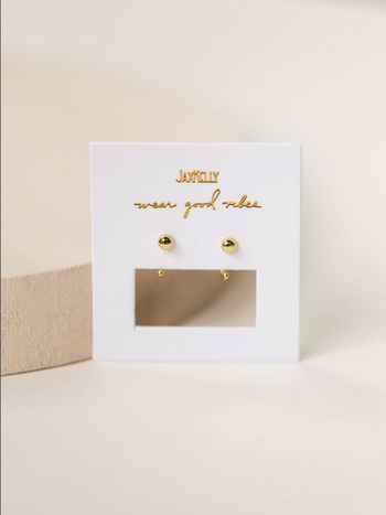 JaxKelly Gold Sphere Huggies Earrings