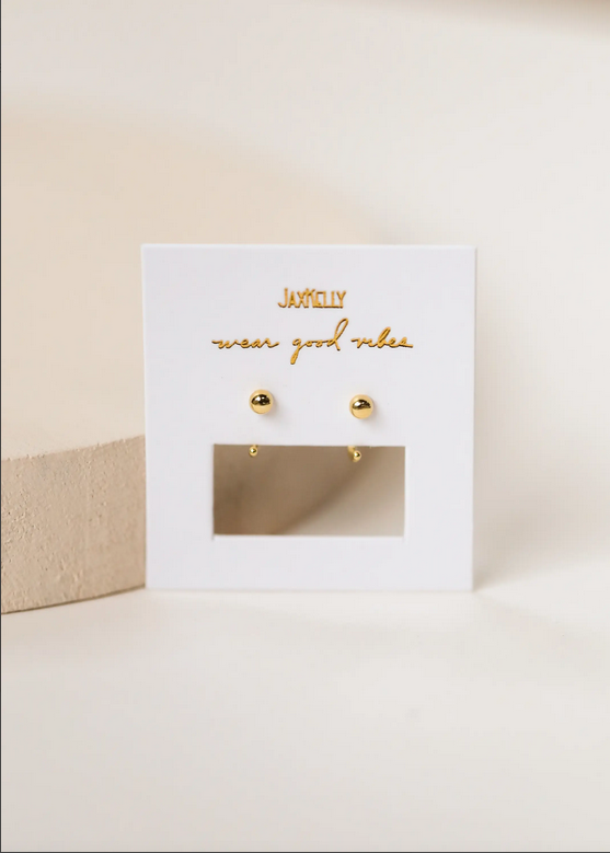 JaxKelly JaxKelly Gold Sphere Huggies Earrings