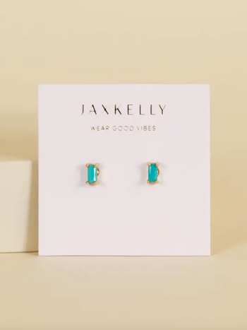 JaxKelly JaxKelly Baguette Turquoise Earrings