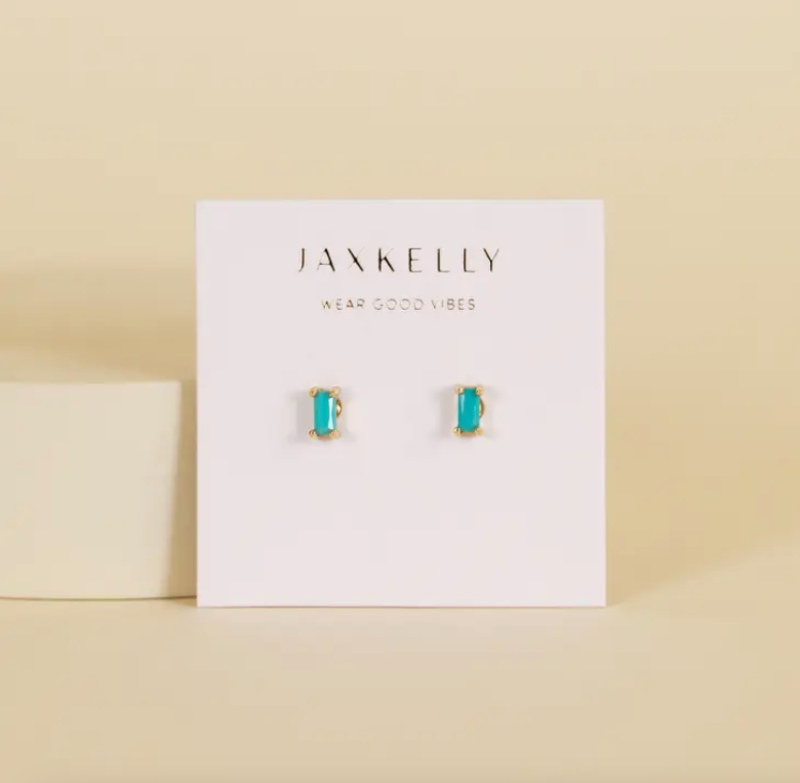 JaxKelly Baguette Turquoise Earrings