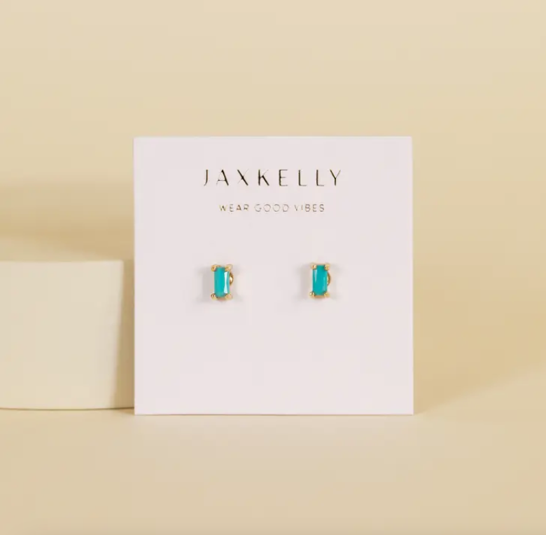 JaxKelly JaxKelly Baguette Turquoise Earrings