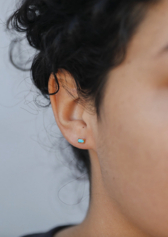 JaxKelly JaxKelly Baguette Turquoise Earrings