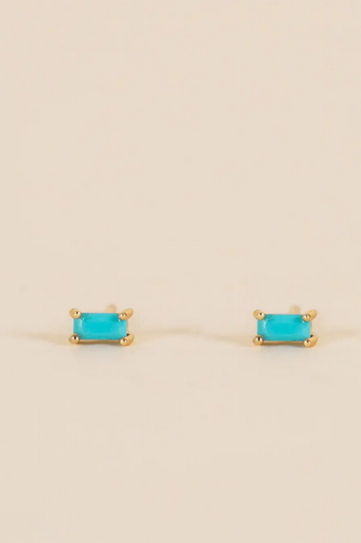 JaxKelly Baguette Turquoise Earrings