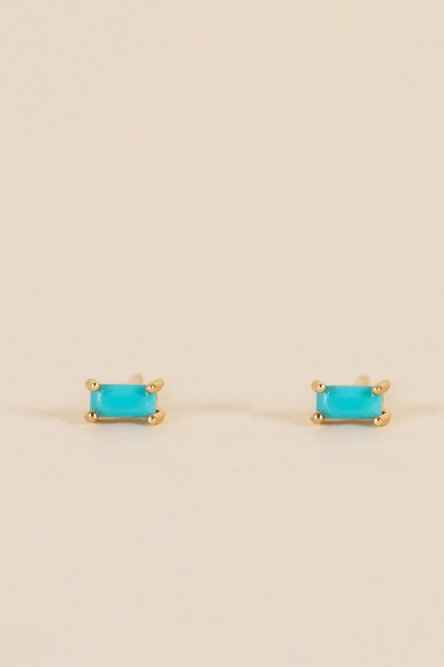 JaxKelly JaxKelly Baguette Turquoise Earrings