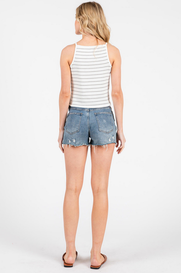 Final Touch Striped High Neck Cami