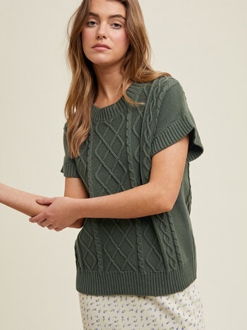 Wishlist Sleeveless Cable Sweater