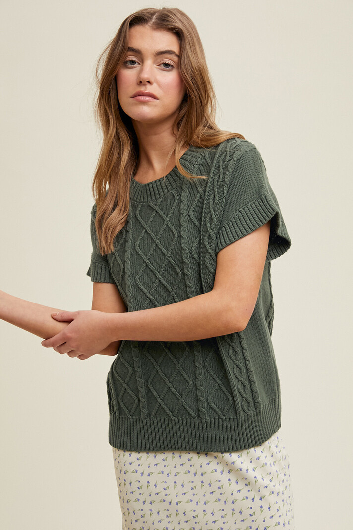 Wishlist Sleeveless Cable Sweater