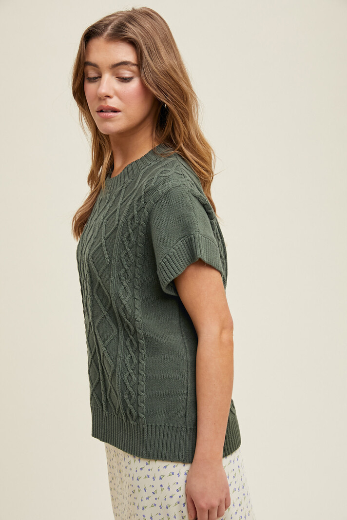 Wishlist Sleeveless Cable Sweater