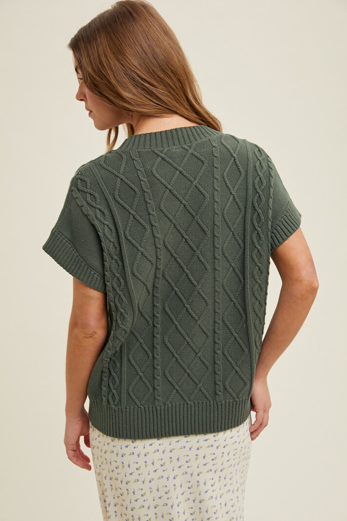 Wishlist Sleeveless Cable Sweater