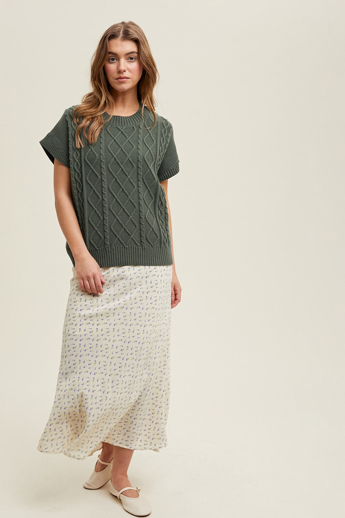 Wishlist Sleeveless Cable Sweater
