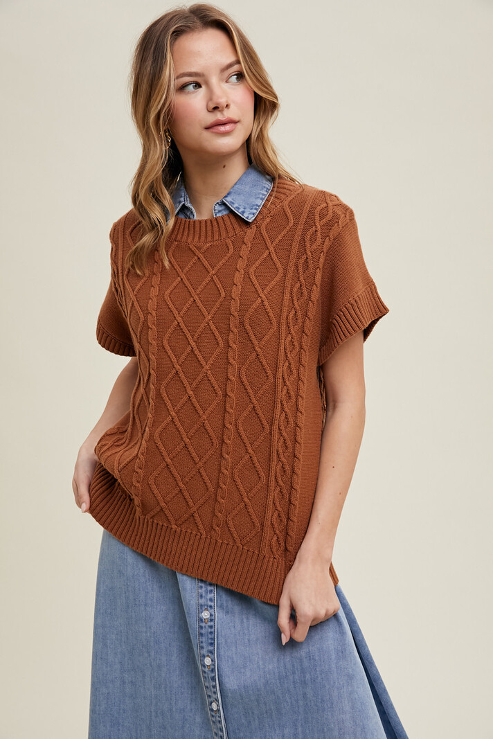 Wishlist Sleeveless Cable Sweater