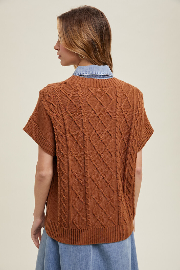 Wishlist Sleeveless Cable Sweater