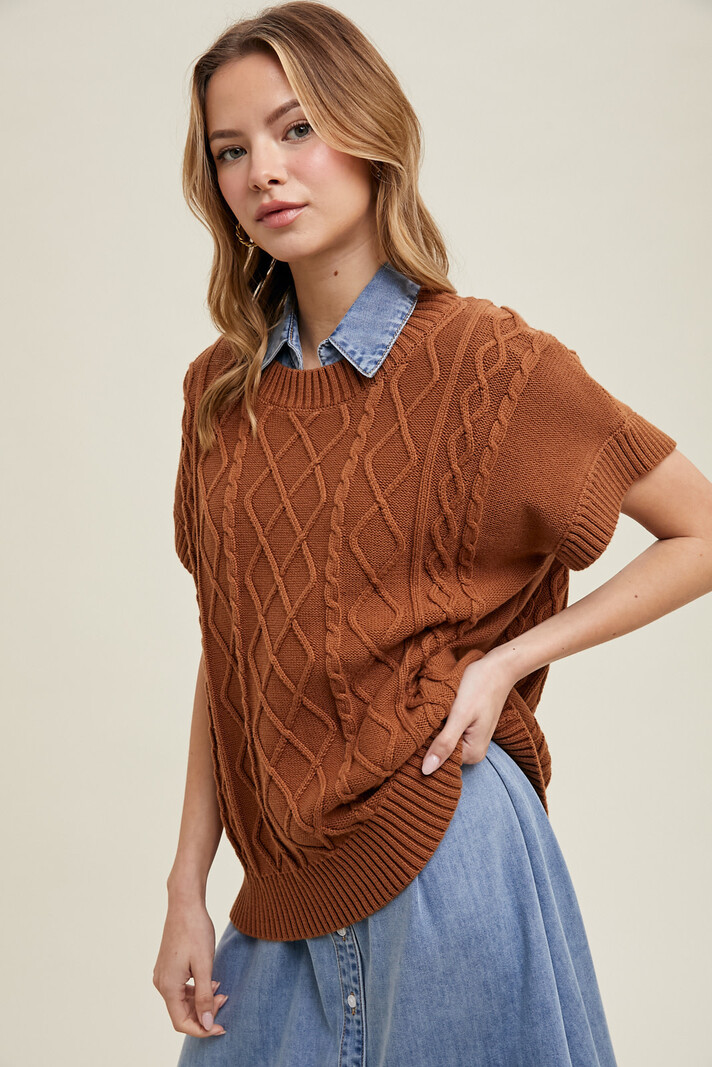 Wishlist Sleeveless Cable Sweater