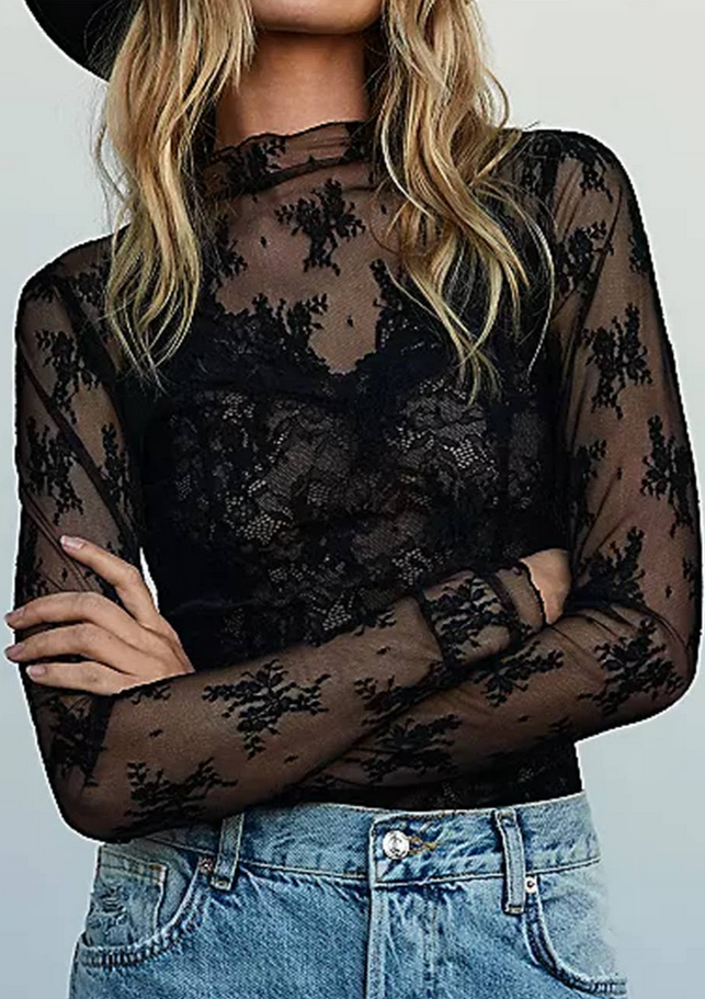 Sweetkama Long Sleeve Lace Top