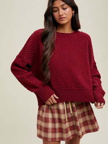 Wishlist Textured Raw Edge Sweater