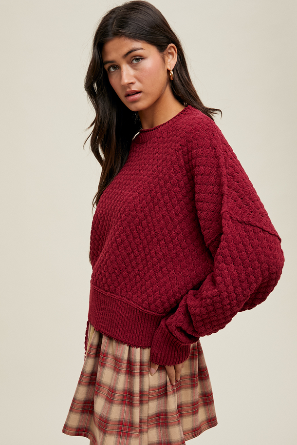 Wishlist Textured Raw Edge Sweater