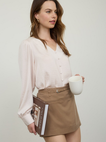 Blu Pepper Silky Button Blouse