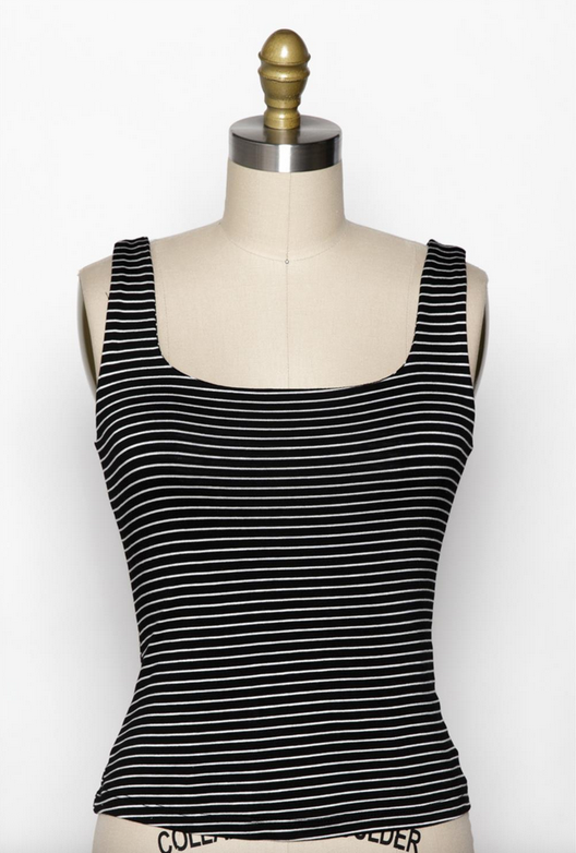 Final Touch Striped Square Neck Tank