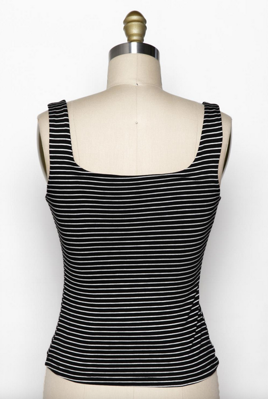 Final Touch Striped Square Neck Tank