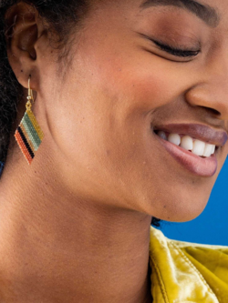 Ink + Alloy Zelda Angled Stripe Diamond Earrings Highlands