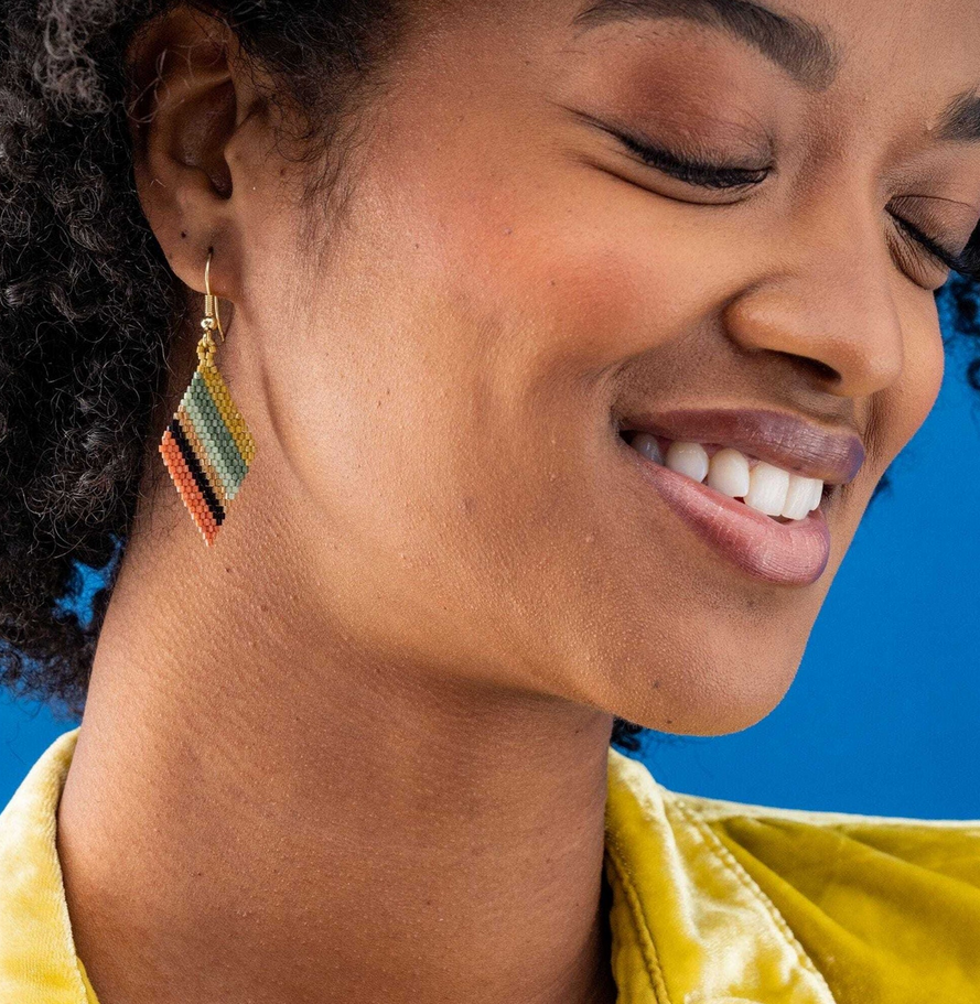 Ink + Alloy Zelda Angled Stripe Diamond Earrings Highlands