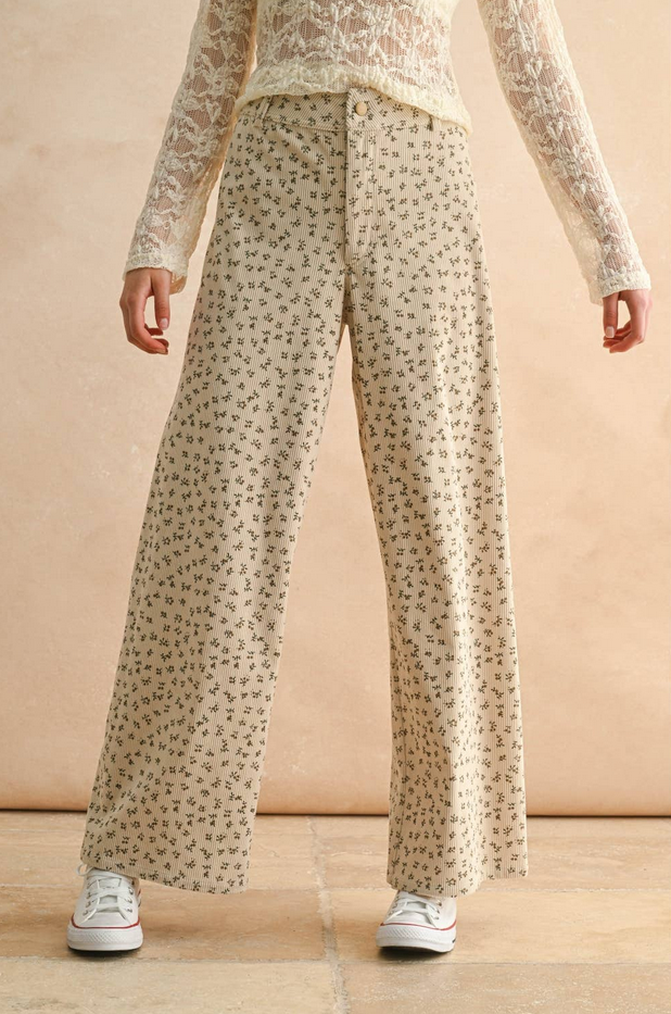 Miou Muse Floral Corduroy Pants