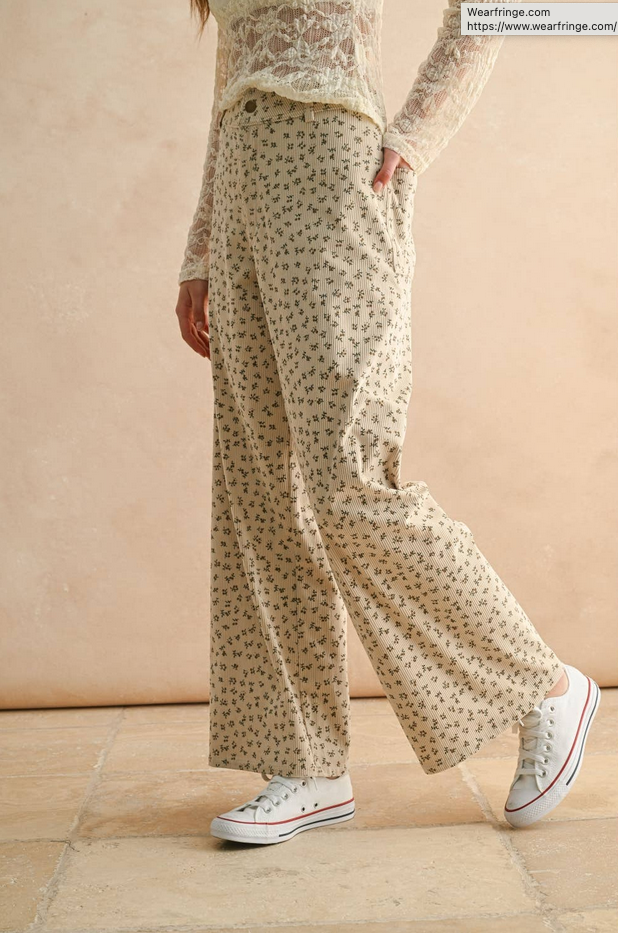 Miou Muse Floral Corduroy Pants