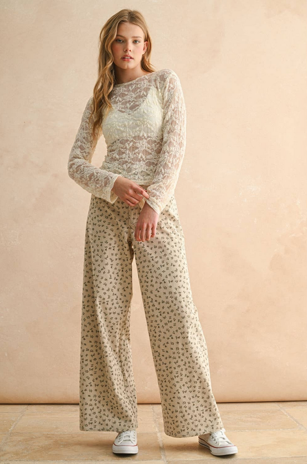 Miou Muse Floral Corduroy Pants