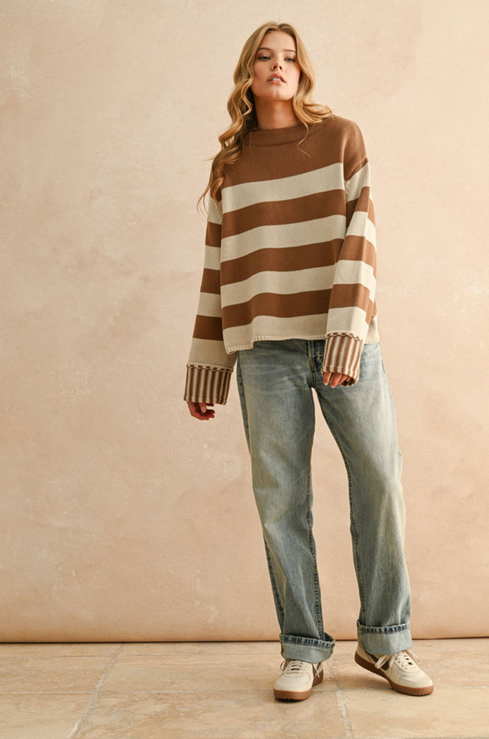 Miou Muse Blocked Stripe Sweater